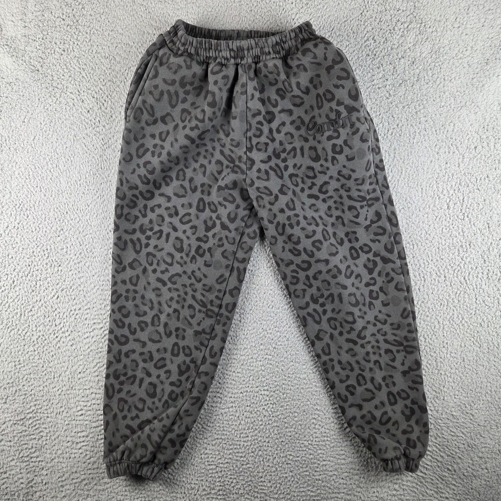 Comfrt Collection Jogger Sweatpants Kids Size XL Gray Leopard Print